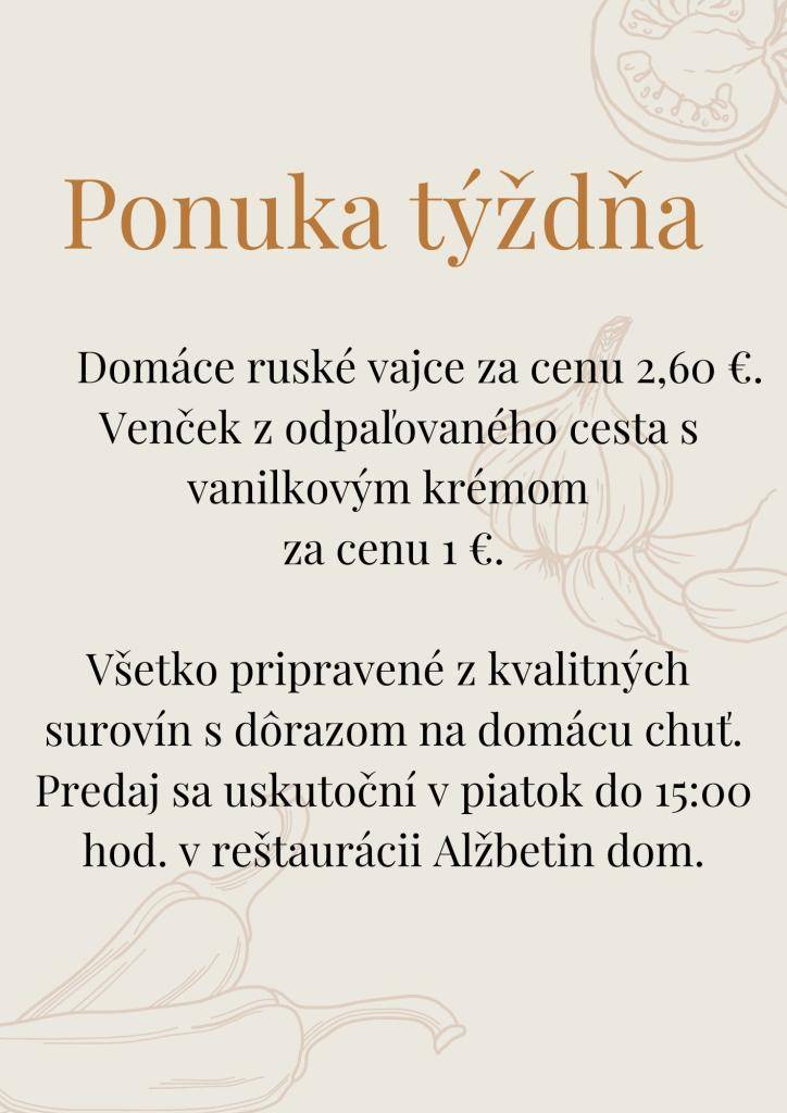Ponuka týždňa.  Predaj 13.3.2026