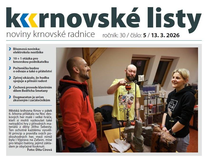 Dnes vyšly Krnovské listy. Nabízíme Vám je v elektronické podobě, v tištěné verzi městský zpravodaj najdete na obvyklých distribučních místech.