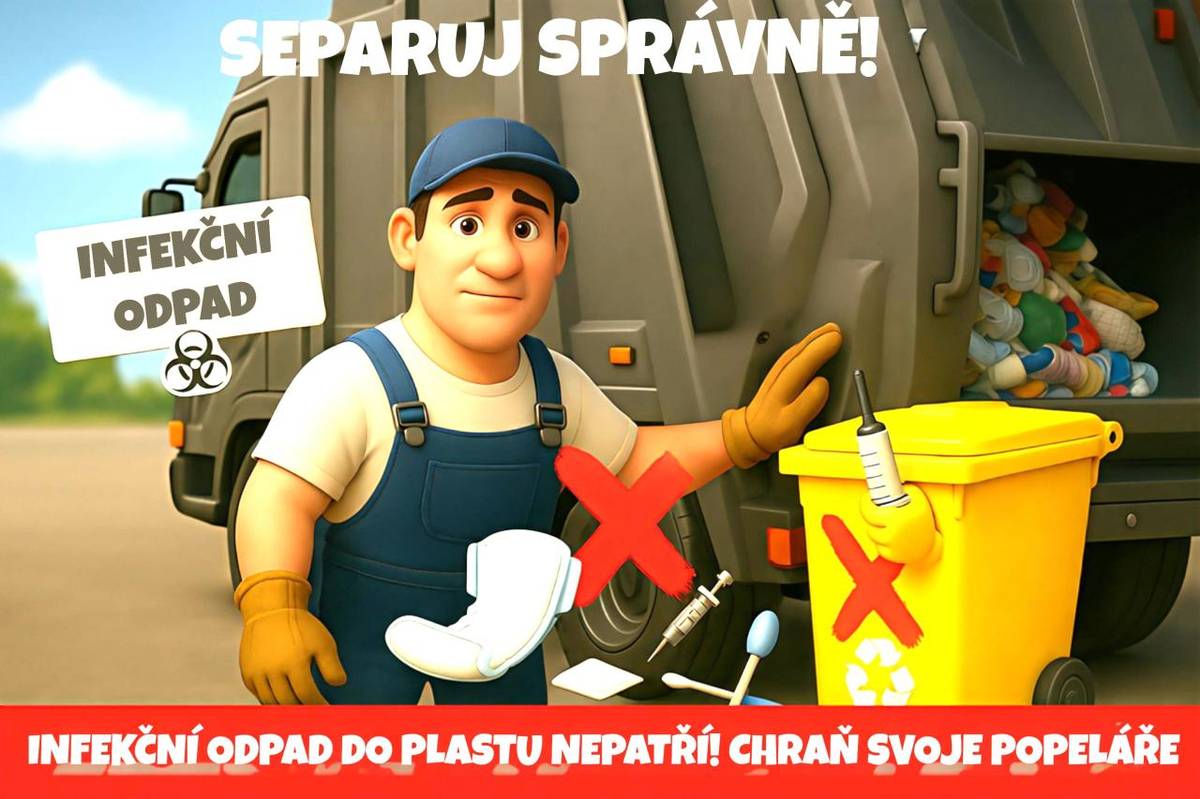 Vyzýváme všechny občany, aby nepřispívali k ohrožení zdraví popelářů a nevyhazovali infekční odpad do plastových kontejnerů. Tento odpad je nutné likvidovat v souladu s platnými předpisy, což zahrnuje jeho umístění do určených sběrných míst.