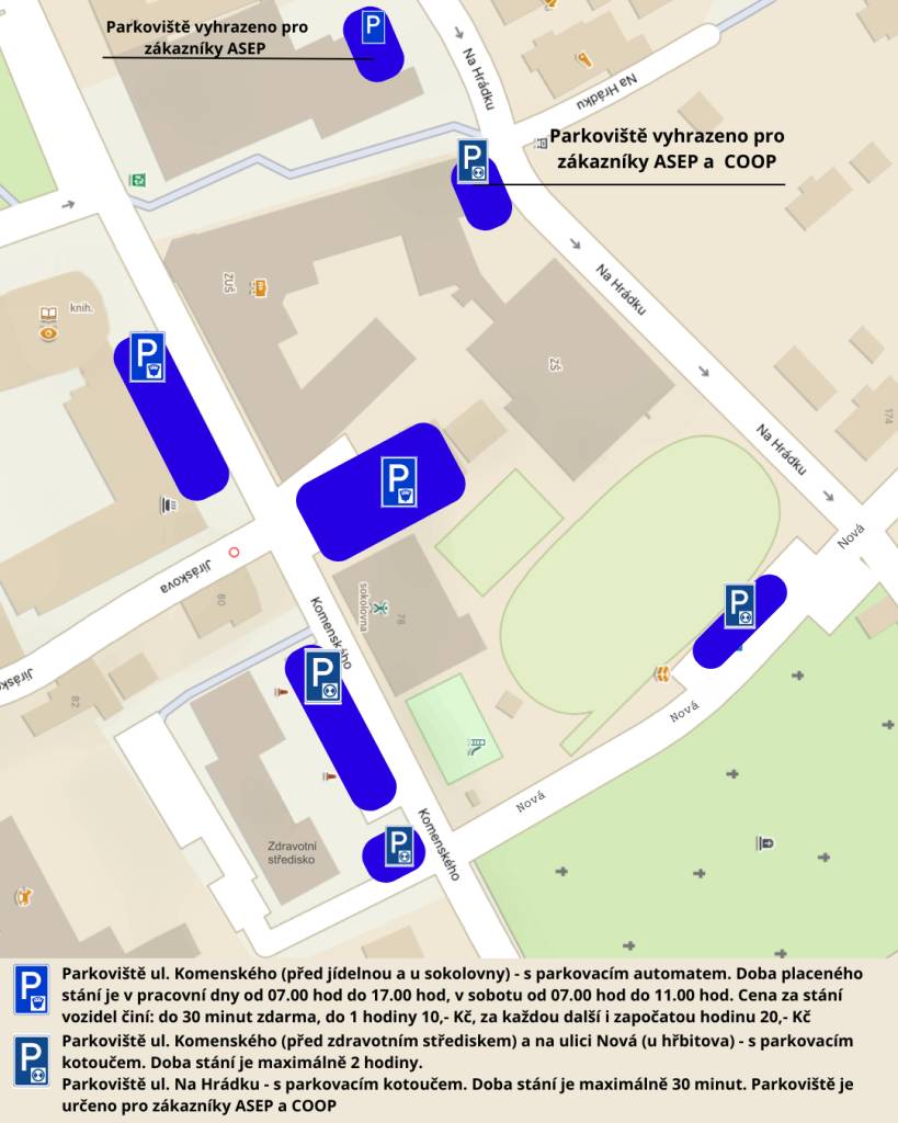 Náhradní parkovací plochy.