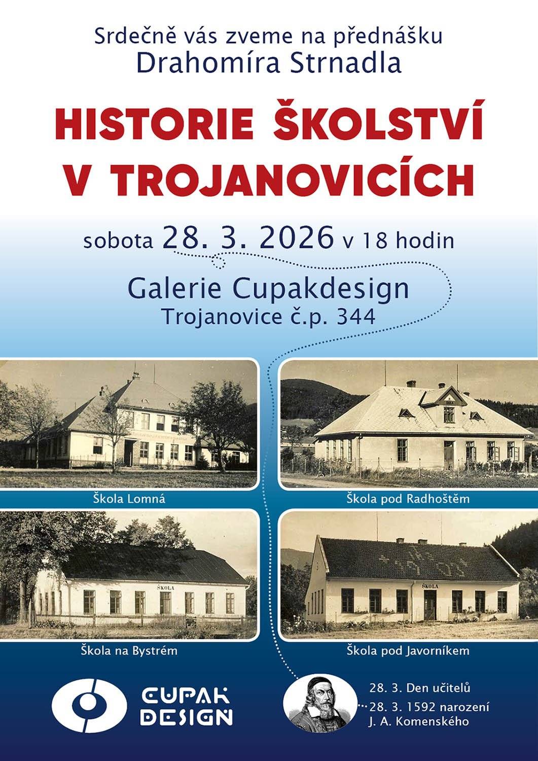 přednáška se koná v Galerii CUPAKDESIGN 28.3.2026 V 18 hodi