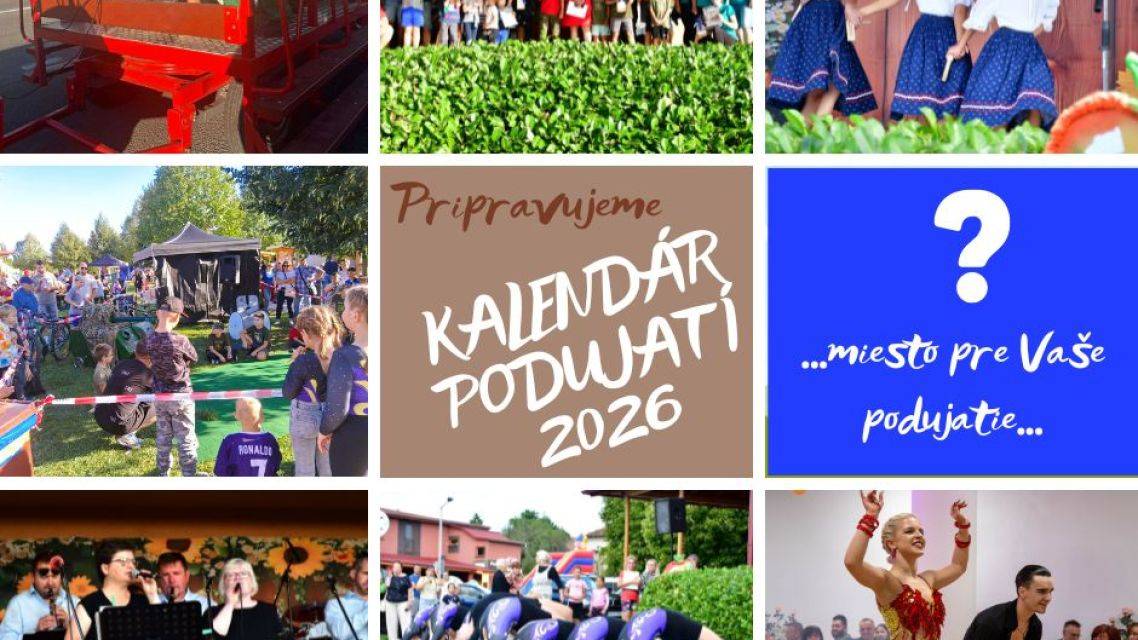Pripravujeme kalendár podujatí na rok 2026!