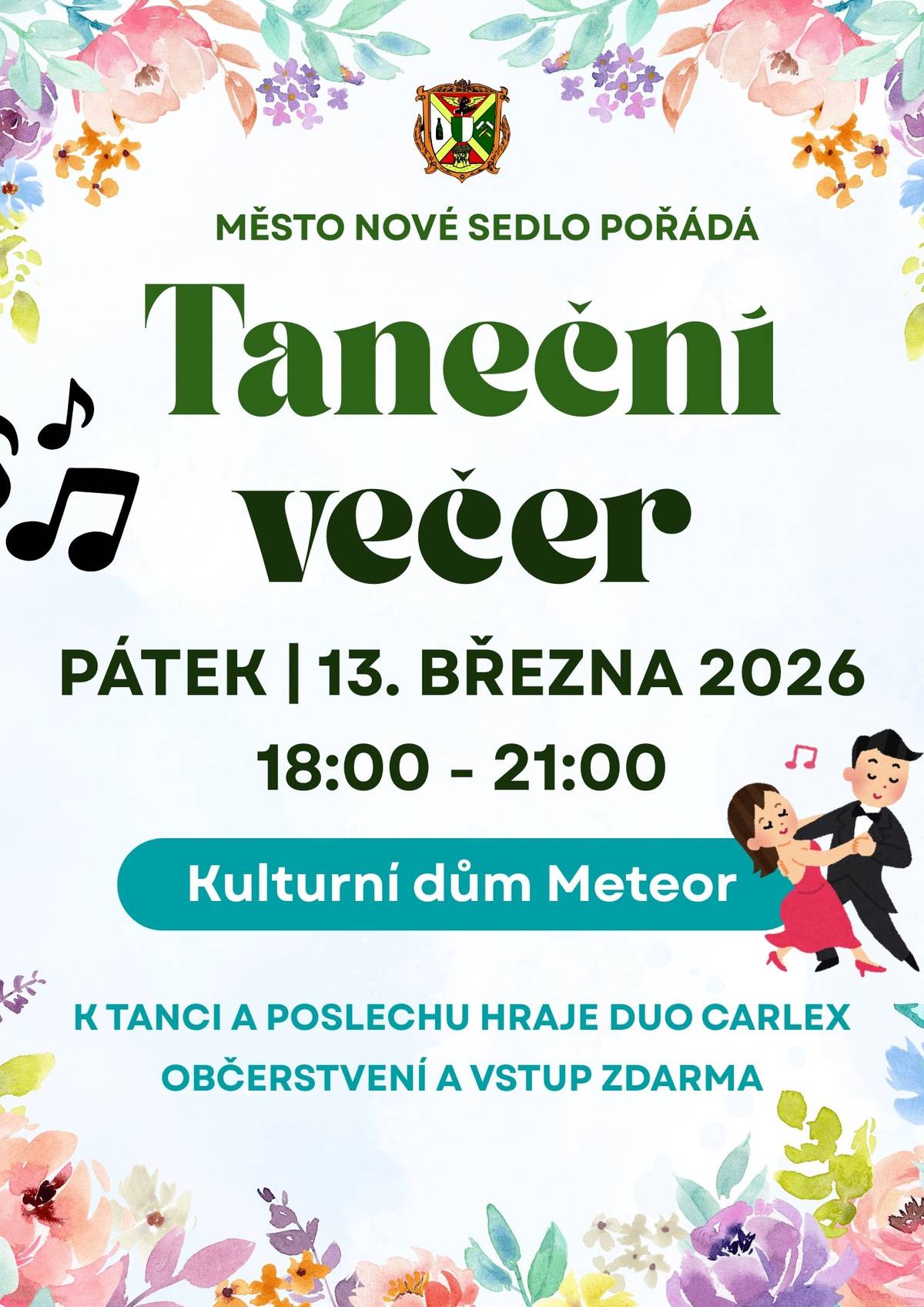 Dnes začínáme tanečním večerem a dále se můžete na přiložených plakátech podívat, co všechno nás v našem městě do konce měsíce ještě čeká.  Celou tuto kulturní jízdu zakončíme v sobotu 28.3. od 20:00 hodin maškarní OLDIES diskotékou v Meteoru, kterou už v tuto chvíli s radostí připravujeme a opět se těšíme na vaše skvělé masky! 😉  Celý výčet akcí můžete mimo jiné také vždy nalézt na webových stránkách města nebo můžete sledovat náš MUNIPOLIS či další naše komunikační kanály.