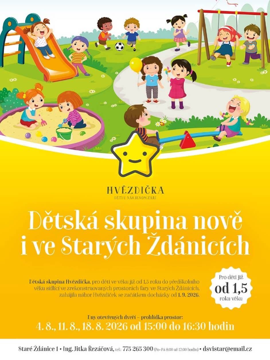 Zveřejňujeme informaci o nové dětské skupině ve Starých Ždánicích.