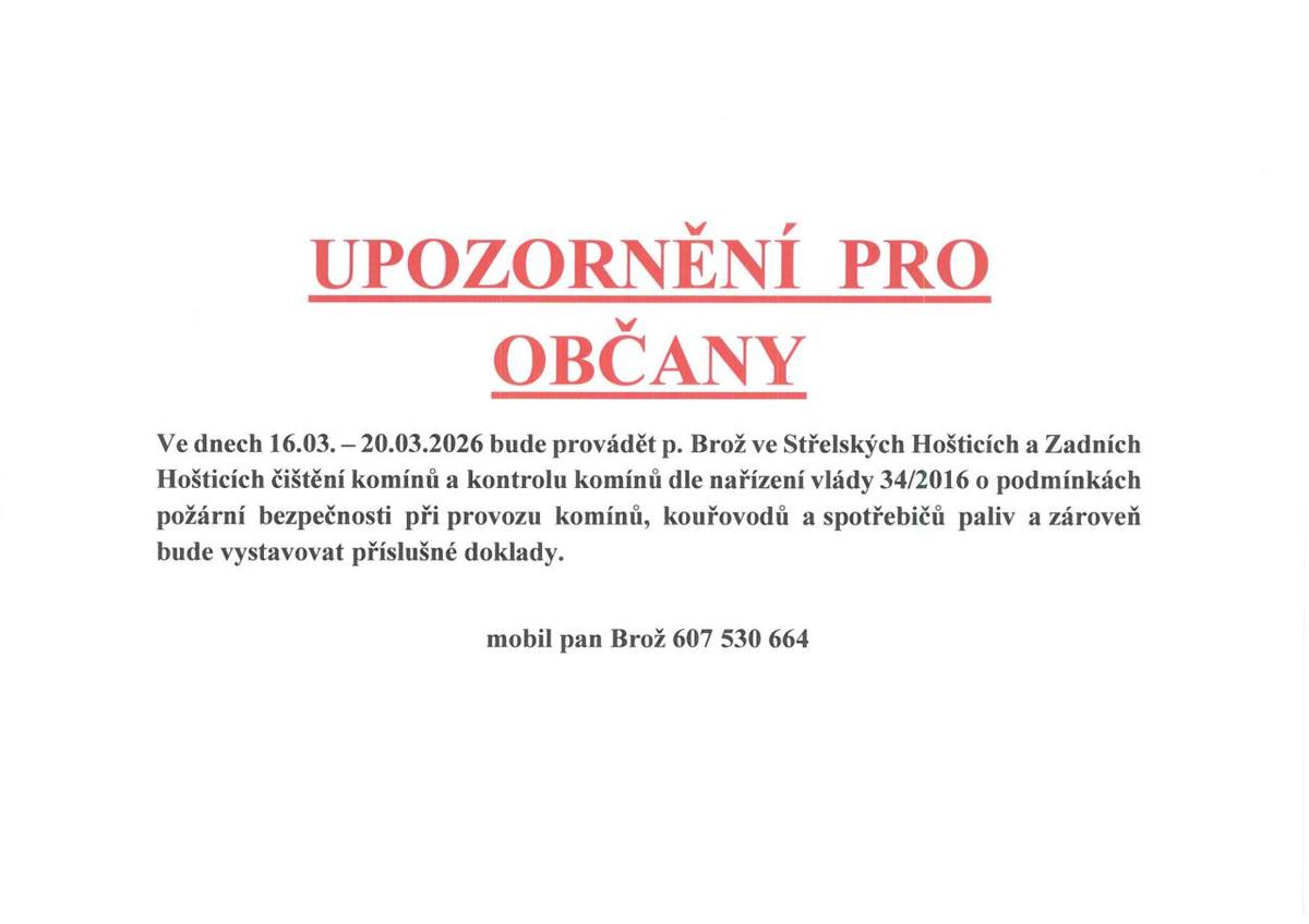 Upozornění pro občany