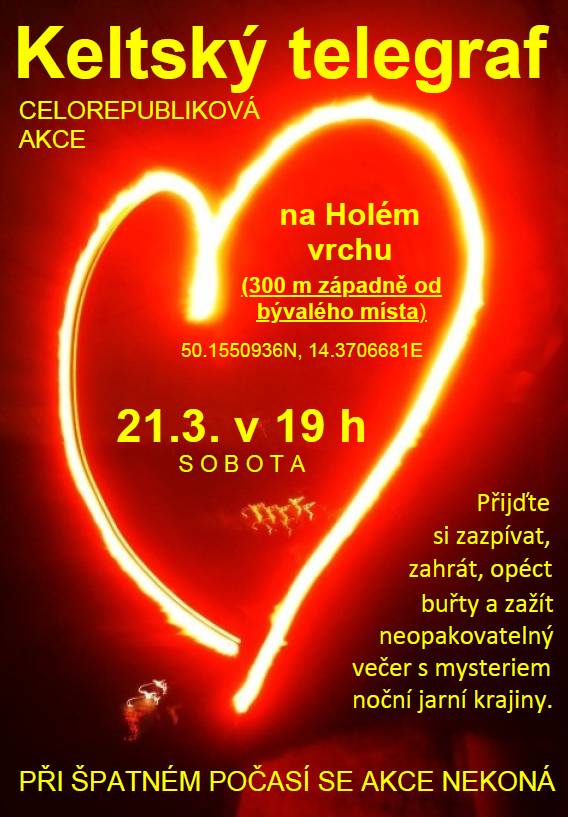 Přijďte si na Holý vrch zazpívat, zahrát, opéct buřty a zažít neopakovatelný večer s mysteriem noční jarní krajiny.