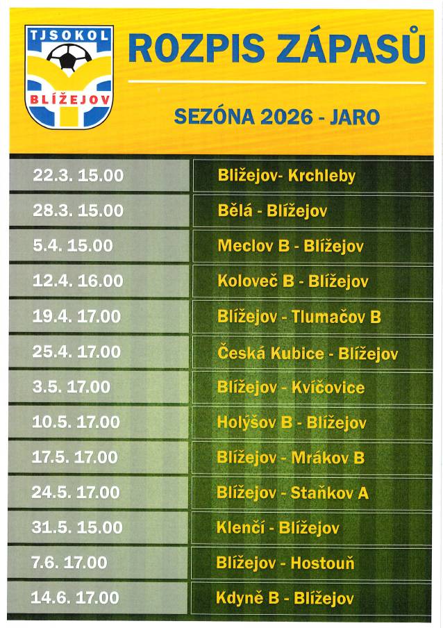 SEZÓNA 2026 - JARO