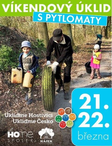 Během víkendu 21. - 22.3.2026 se s námi můžete znovu zapojit do dobrovolnické akce UKLIĎME HOSTIVICI – UKLIĎME ČESKO. Letos uklízíme o týden dříve, než je celostátně vyhlášený termín, ale cíl zůstává stejný – udělat naše město čistší a příjemnější pro všechny.  CÍL AKCE: Uklidit nelegálně vzniklé černé skládky a nepořádek tam, kde žijeme – v místech, kudy rádi chodíme, kde sportujeme nebo venčíme psy. KDE MŮŽETE UKLÍZET? Kdekoli – podél pěšin, potoků, kolem rybníků, v lese i v okolí příjezdových komunikací. JAK TO FUNGUJE? Pokud nemáte vlastní pevný pytel, vezměte si jeden z PYTLOMATU (našeho zásobníku). Nasbírejte odpad a plný pytel odložte zpět na stanovišti u pytlomatu nebo u autobusové zastávky. Rukavice vydáváme na Břvích. PYTLOMATY Začínali jsme se dvěma stanovišti. Letos jich bude už jedenáct. Nově přidáváme stanoviště na začátku Poutní cesty.