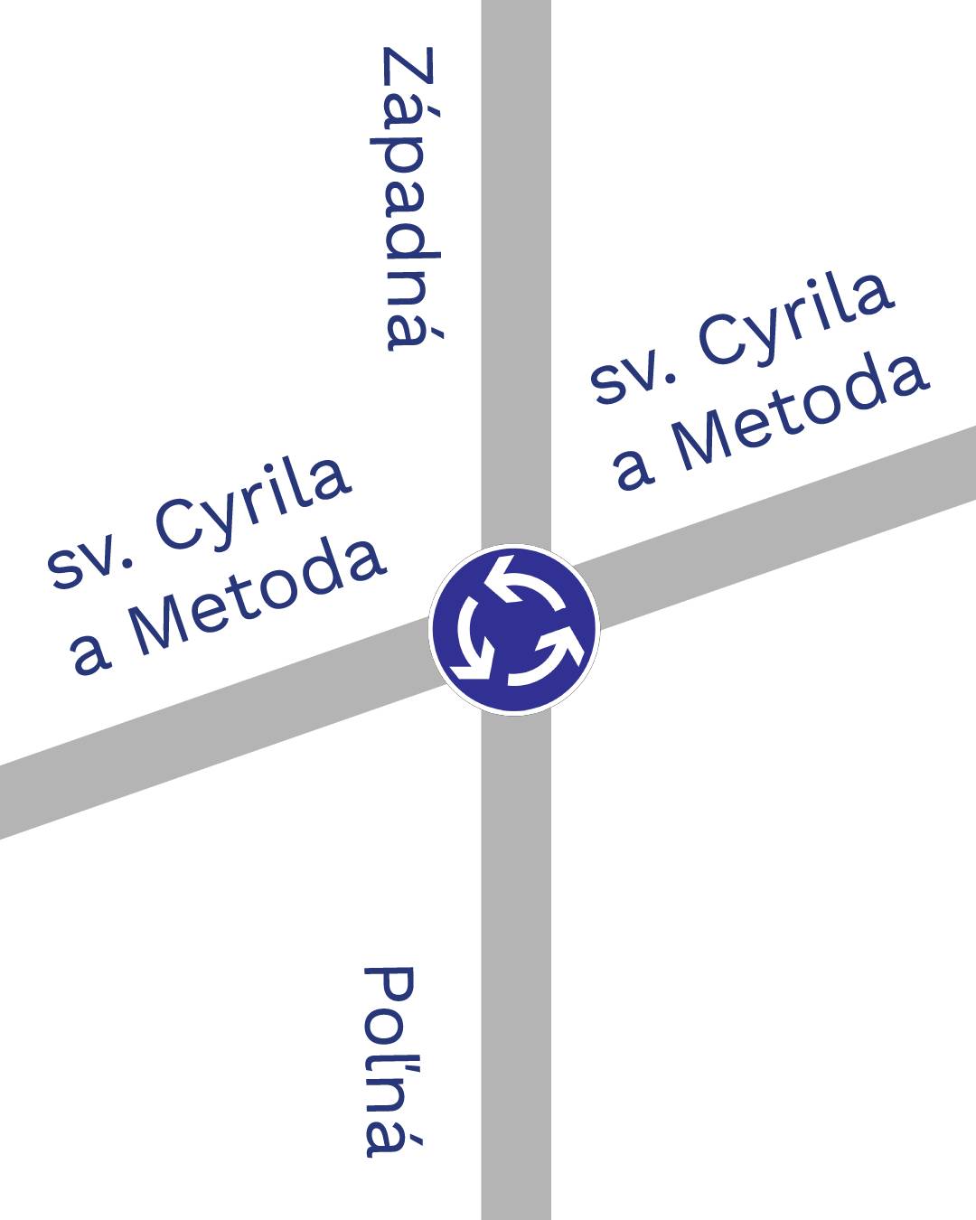 V piatok 13. marca sa začne vyznačovanie novej okružnej križovatky v mieste križovatky Ulice sv. Cyrila a Metoda, Poľnej a Západnej. Úprava je súčasťou realizácie značenia parkovacej zóny Špíglsál 3. Po novom tu vznikne križovatka podobná tej, ktorú vodiči poznajú napríklad z Vajanského ulice. Cieľom zmeny je zlepšiť organizáciu dopravy a zvýšiť prehľadnosť prejazdu týmto úsekom. Vodičov prosíme, aby v lokalite sledovali dočasné aj trvalé dopravné značenie a prechádzali križovatkou so zvýšenou opatrnosťou. Zo všetkých smerov budú osadené prenosné dopravné značky upozorňujúce na zmenu organizácie dopravy. Ospravedlňujeme sa za dočasne znížený komfort a ďakujeme za trpezlivosť.