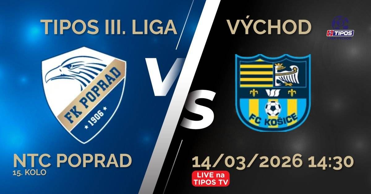 🦅Popradskí futbalisti privítajú doma v rámci 15. kola futbalovej Tipos III. ligy Východ tím FC Košice B. 👉Zápas sa odohrá už zajtra - v sobotu 14. marca o 14:30 hod. na ihrisku Národného tréningového centra v Poprade. 💪Bude to pre Popradčanov prvý domáci zápas v jarnej časti súťaže a budú v ňom chcieť odčiniť nešťastnú prehru z úvodného kola jari na pôde Spišského Podhradia. ‼️Začína sa nová éra popradského futbalu! Budete pri tom? 🙏