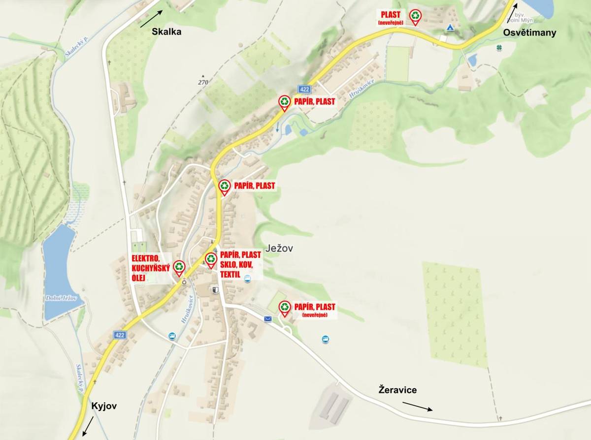 Sběrné kontejnery najdete: