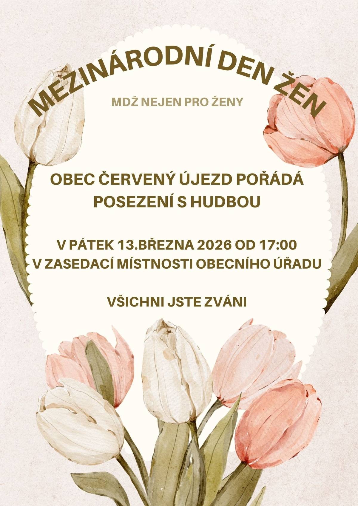 Obec Červený Újezd pořádá dnes od 17:00 hodin v zasedací místnosti obecního úřadu posezení s hudbou. Všichni jste srdečně zváni 😊