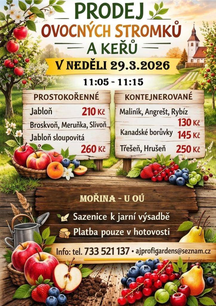 AJ Profigardens s.r.o. nabízí ovocné stromky a keře – vše výhradně od českých pěstitelů