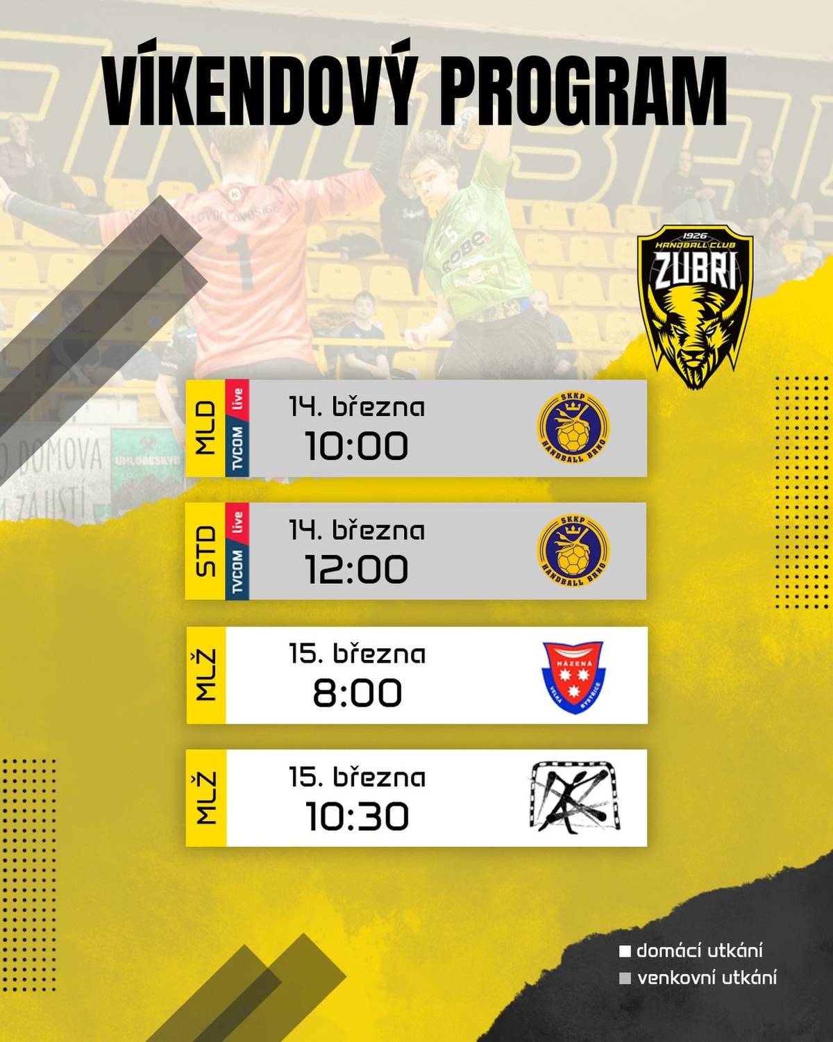 V neděli nás ve Sportovní hale čekají zápasy mládežnických družstev. Mladší žáci se v rámci mezikrajské ligy utkají s Velkou Bystřicí a Polankou nad Odrou, poté od 12 hodin následuje turnaj minižáků. No a celý víkend bude otevřen areál Polyfunkčního centra, od 10 do 18 hodin, tak využijte příznivou předpověď a přijďte se protáhnout