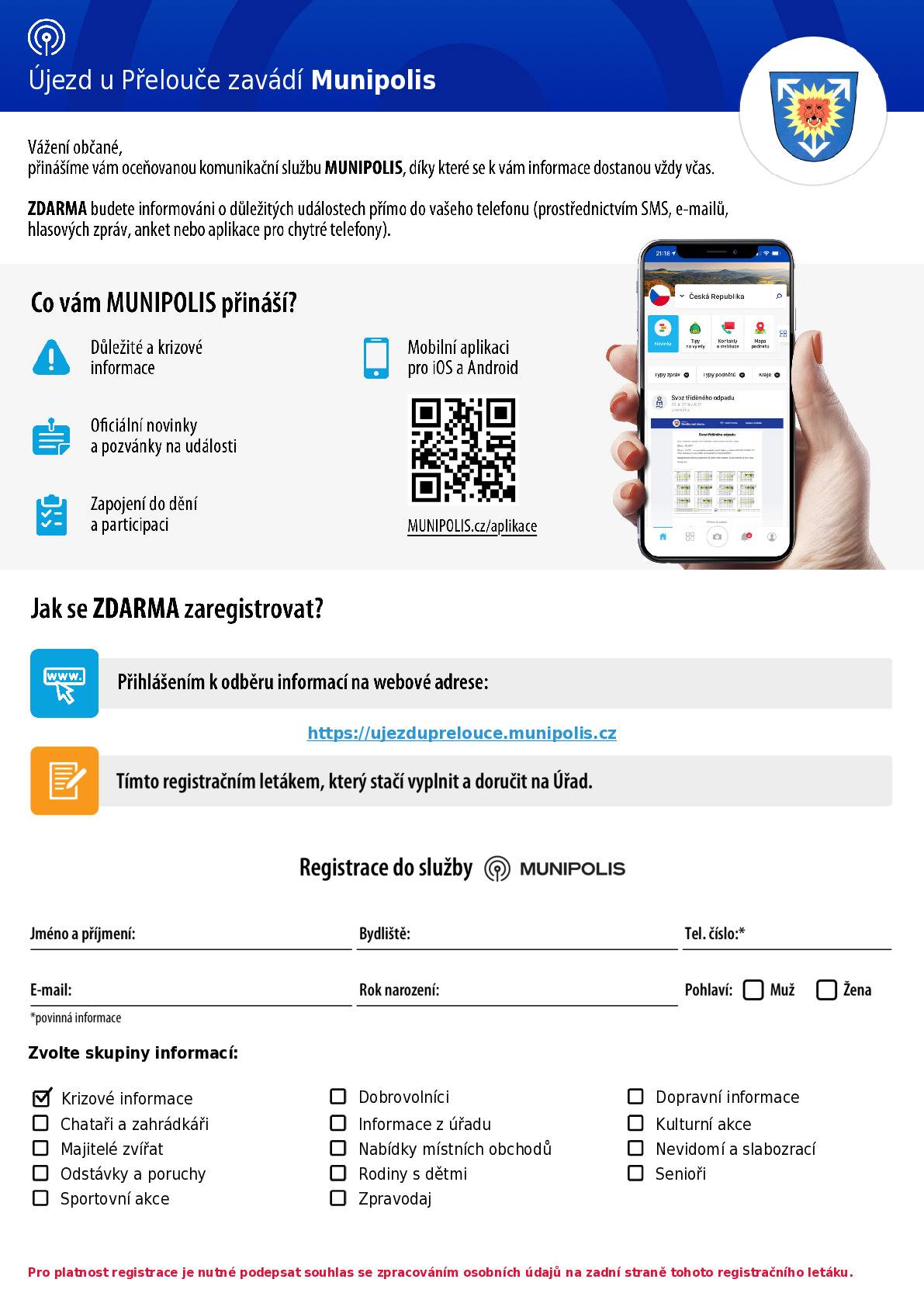 Testovací zpráva pro občany