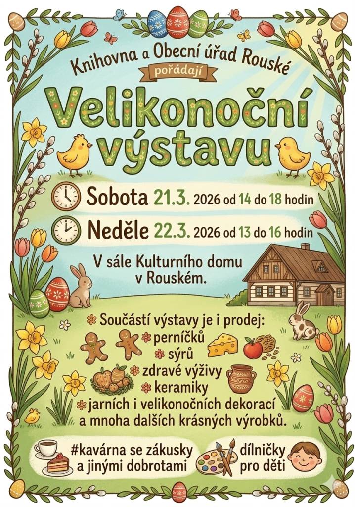 - ve dnech 21. a 22. března 2026  - v sobotu od 14 do 18 hodin   - v neděli od 13 do 16 hodi