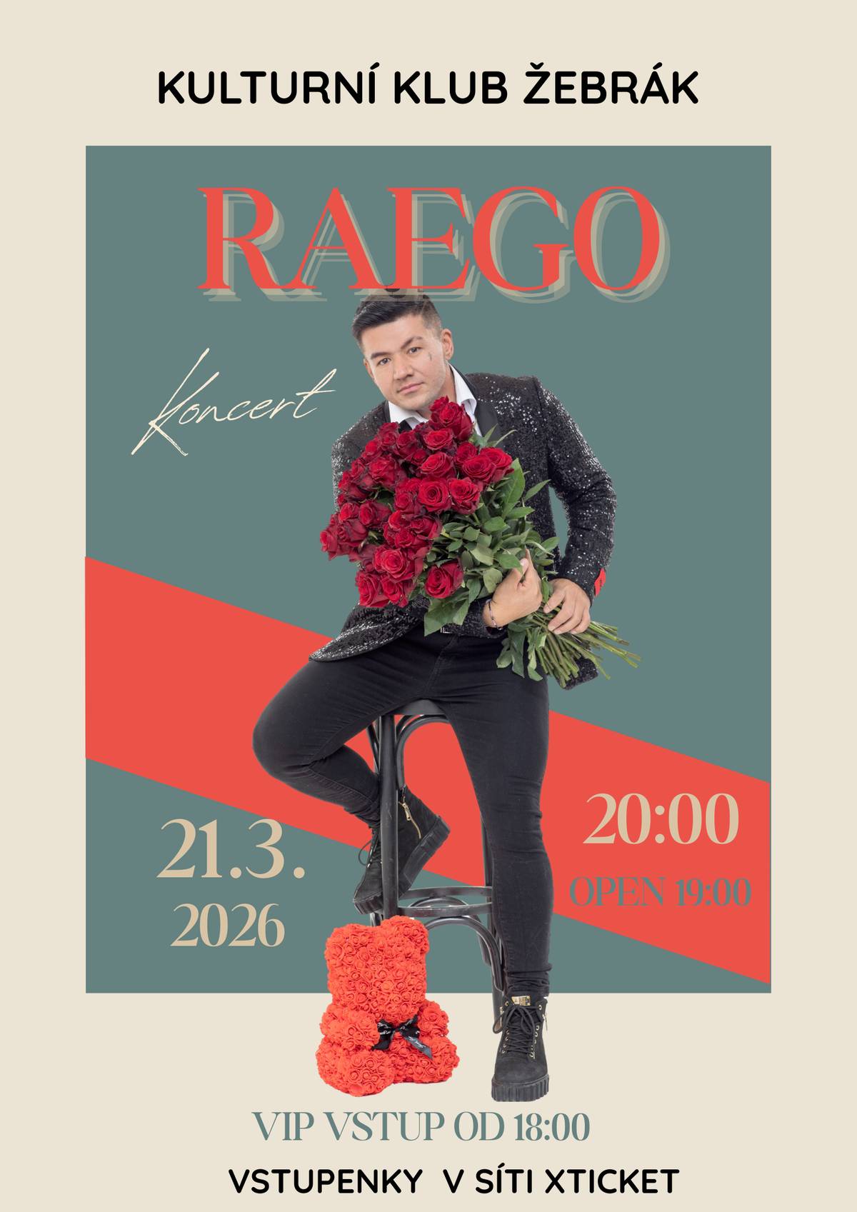 21. března v sobotu od 20. hodin přivítáme na pódiu zpěváka, rappera, moderátora a textaře Ladislava Pham - Raega. Vstupenky v síti xticket nebo v den konání na pokladně!