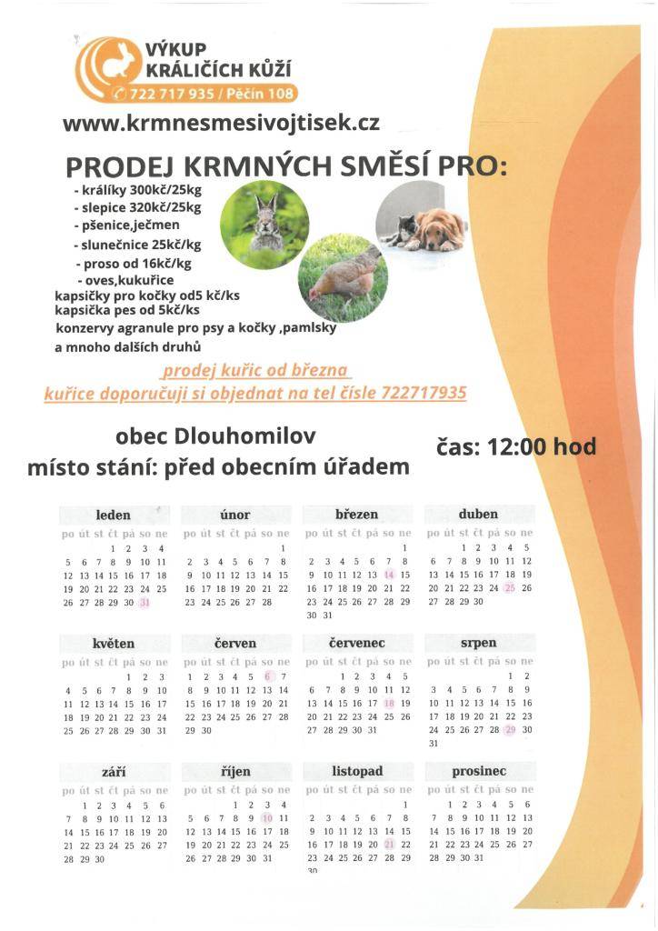 Prodej krmných směsí pro domácí i hospodářská zvířata a výkup kůží.