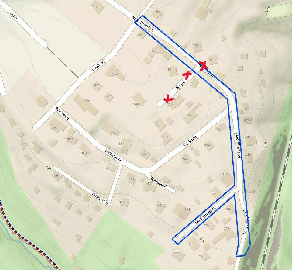 Upozorňujeme, že v sobotu 14. 3. bude z důvodu pokládky sítě Cetin uzavřen průjezd ul. Nad Stráněmi mezi ul. Svahová a Ve Stráni.   Překop komunikace u čp. 110 a Slepá u čp. 139 a 352.