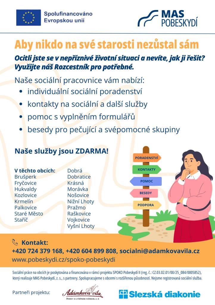 Pokud se ocitáte v těžké životní situaci a potřebujete pomoc, neváhejte využít naše sociální poradenství. Naše služby zahrnují individuální poradenství, kontakty na další služby a pomoc s vyplněním formulářů. S námi nezůstanete sami.