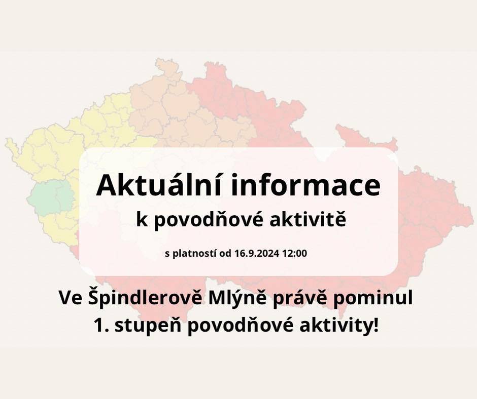 Prohlášení starosty města Špindlerův Mlýn k aktuální povodňové situaci    ‼️UPDATE 16.09.2024 – 12:00‼️