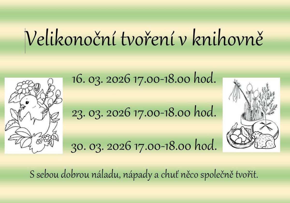Velikonoční tvoření v knihovně , více informací níže