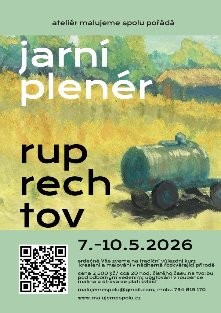 Ateliér Malujeme Spolu pořádá od 7. do 10. května 2026 výjezdní kurz zaměřený na kreslení a malování v nádherné rozkvétající přírodě.
