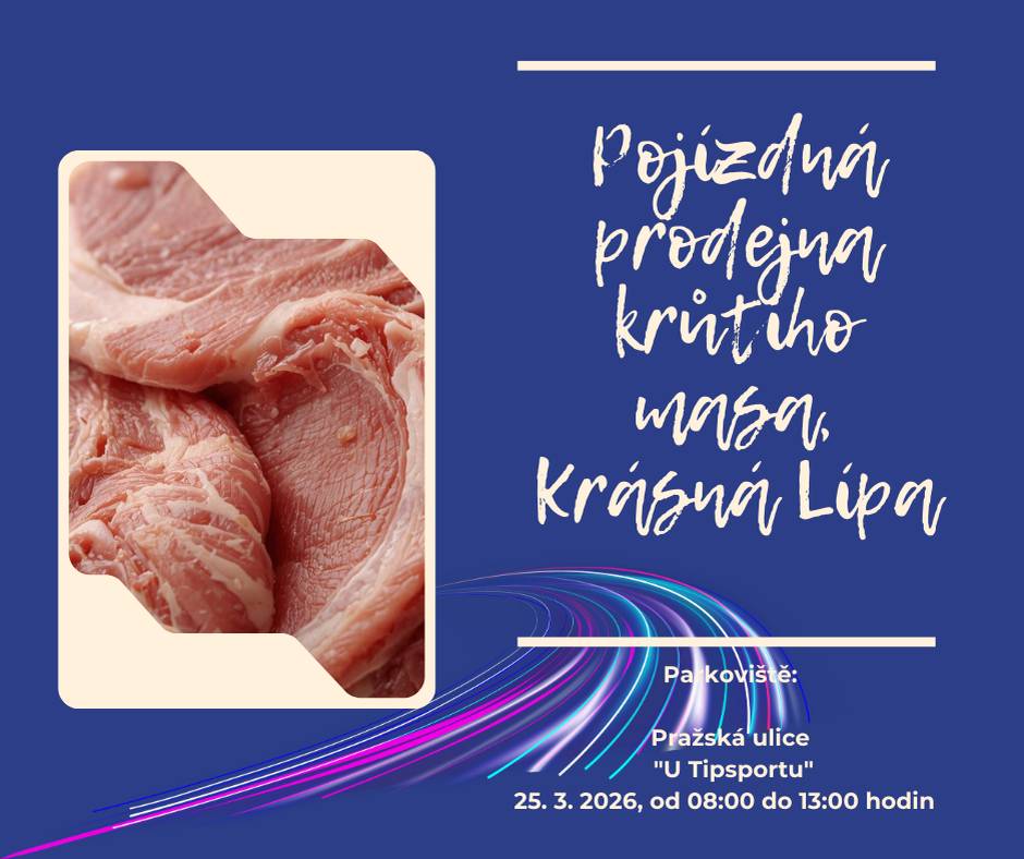 Vážení zákazníci, srdečně vás zveme na prodej čerstvého krůtího masa. 📅 Datum: 25. 3. 2026 📍 Místo: U Tipsportu, Pražská ul. ⏰ Čas: 8:00 - 13:00h