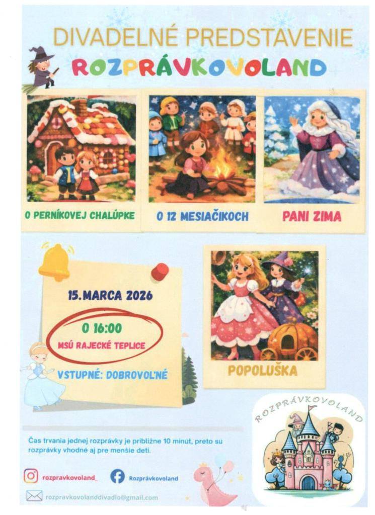 Nedeľa 15.3.2026 o 16:00 hod. MsÚ Rajecké Teplice