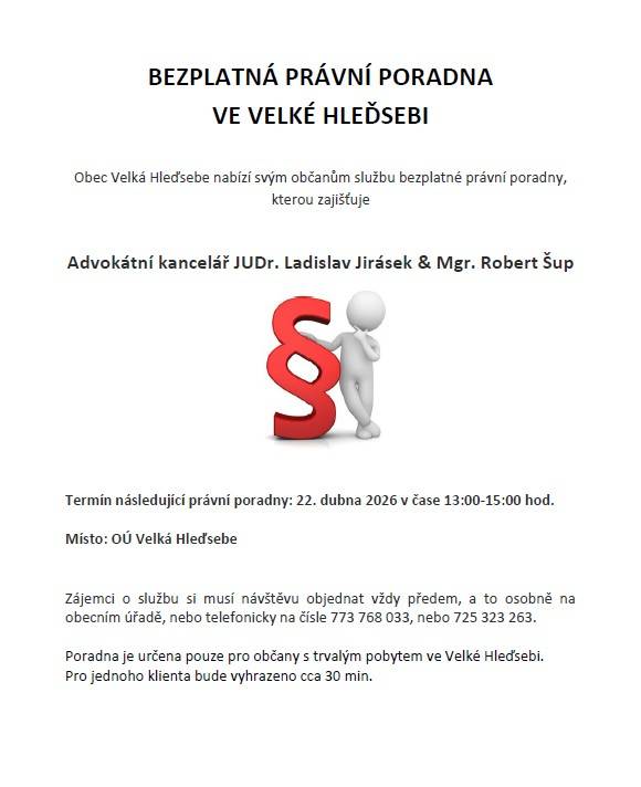 Dne 22. dubna 2026 v čase 13:00 - 15:00 hod.