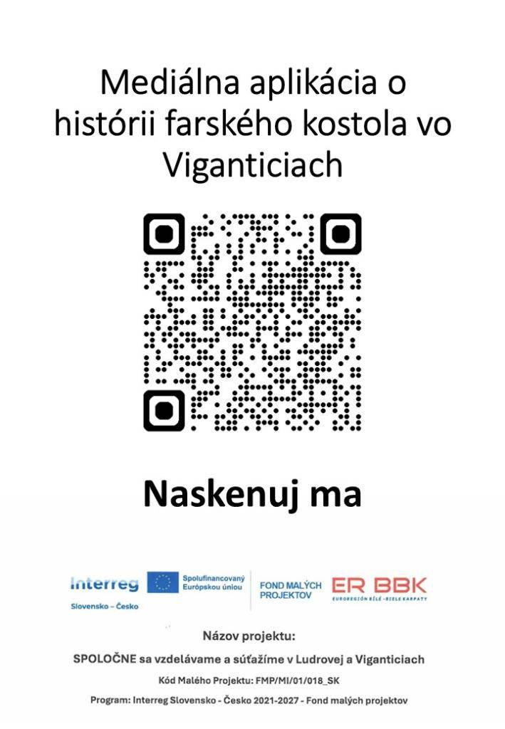 QR kód o histórii farského kostola vo Viganticiach