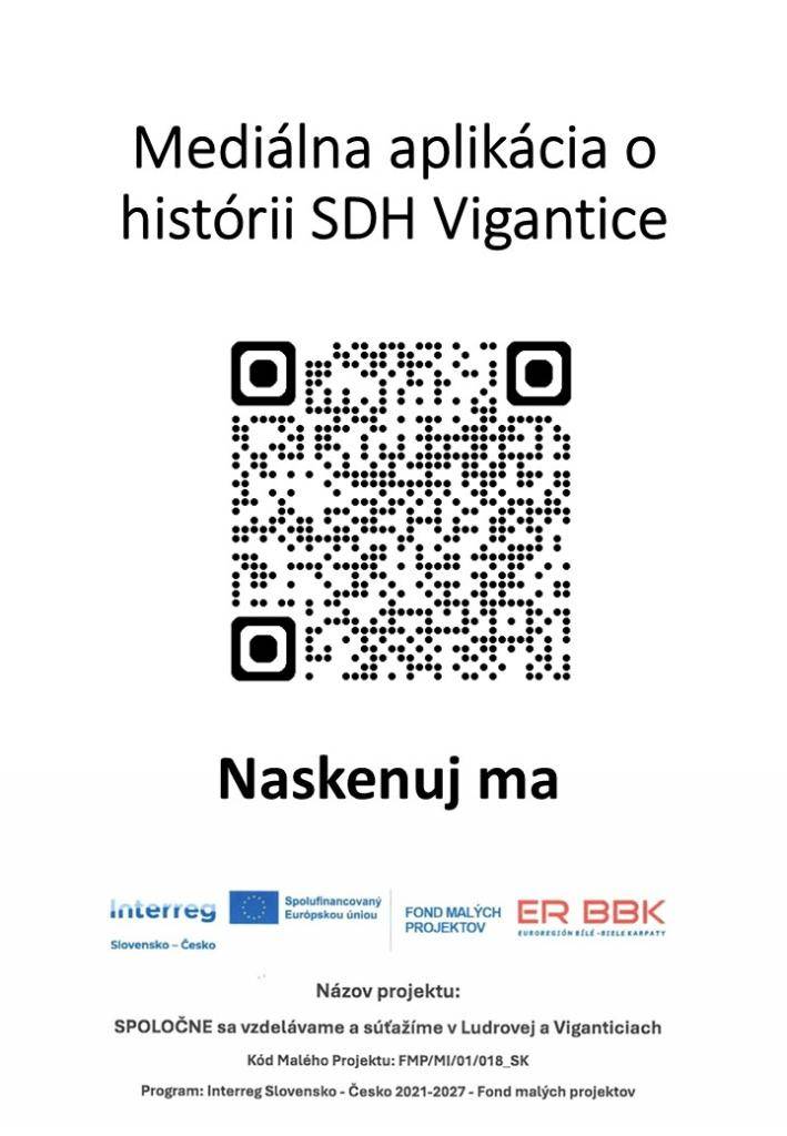 QR kód aplikácie o histórii SDH Vigantice