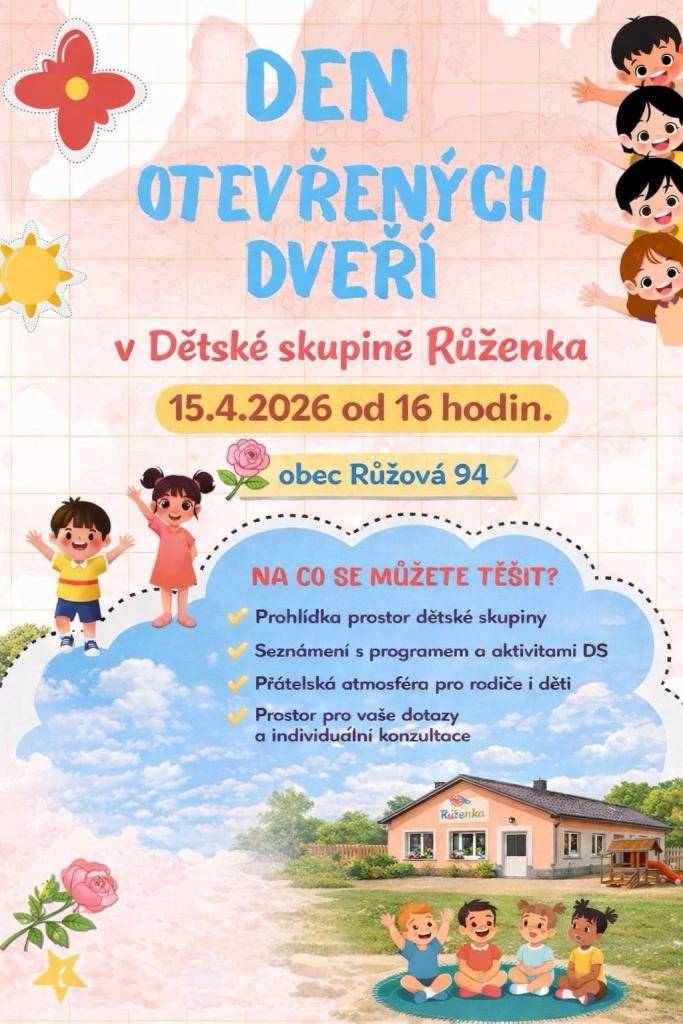 Na prohlídce prostor dětské skupiny se dozvíte více o našem programu a aktivitách, které nabízíme. Rodiče i děti se mohou těšit na přátelskou atmosféru a možnost individuálních konzultací.