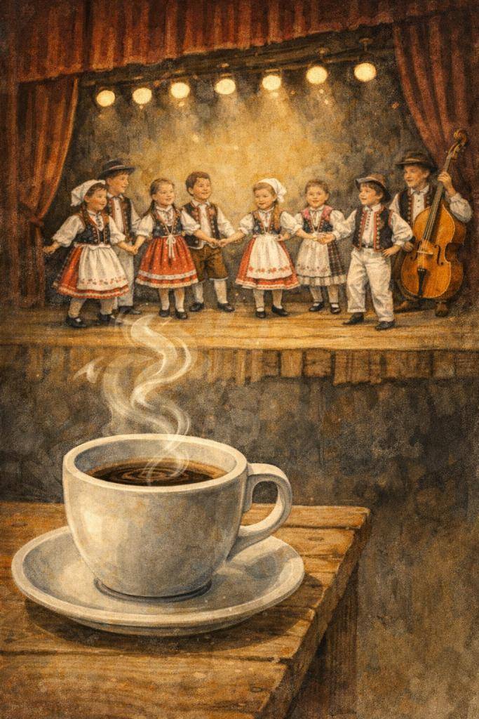 Co všechno se skrývá za několika minutami vystoupení na pódiu?  Od prvního nápadu u šálku kávy, přes hledání zapomenutých horňáckých písniček, psaní dialogů v místním nářečí až po zkoušení kroků, hudby a děje.