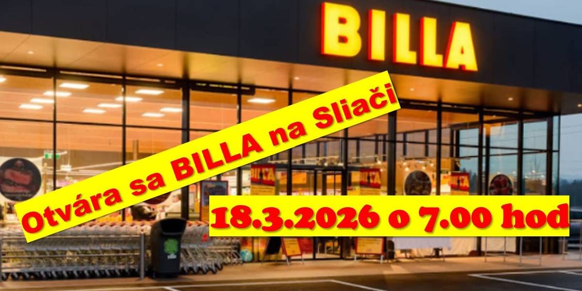 V stredu, 18.3.2026 je ten deň, keď otvorí BILLA v Meste Sliač svoje brány pre kupujúcich. Verím, že si nájde svojich priaznivcov.