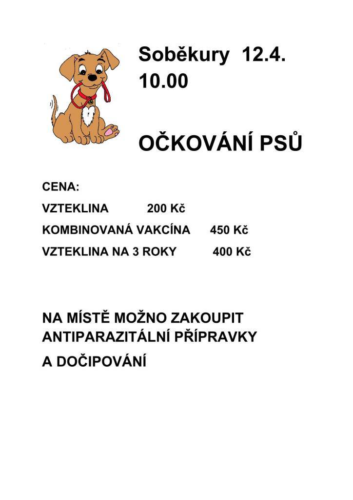 12.4.2026  Soběkury - 10. 00 hod  Horušany - 9. 00 hod    viz plakáty