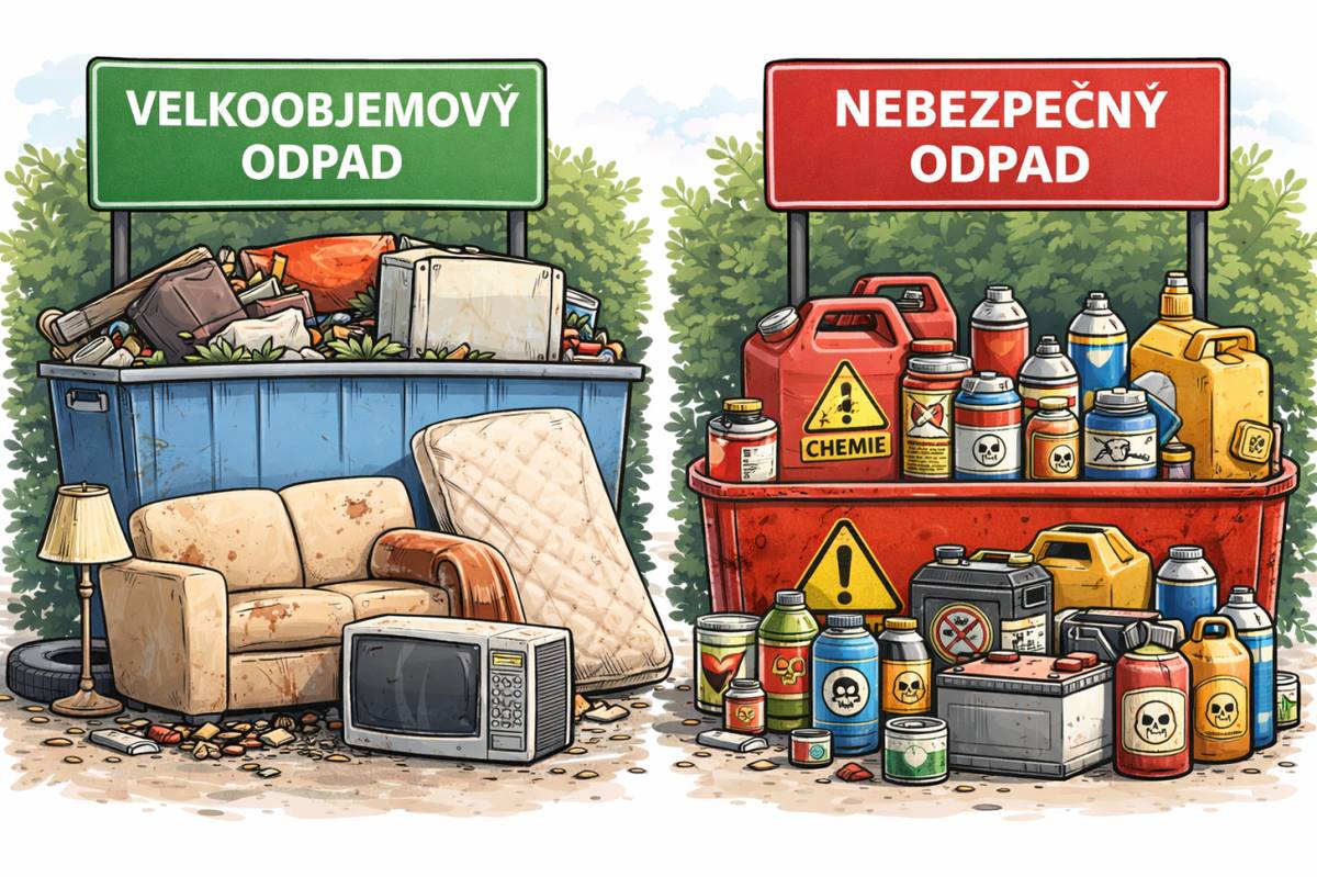 Ve dnech 17. 04. 2026 a 18. 04. 2026 proběhne sběr velkoobjemového a nebezpečného odpadu.