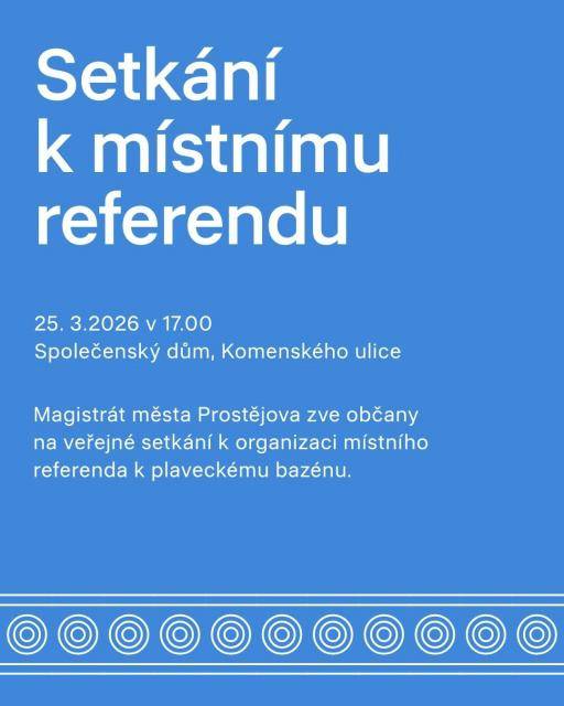 Magistrát města Prostějova zve občany na veřejné setkání k organizaci místního referenda o plaveckém bazénu.                               Číst dál...