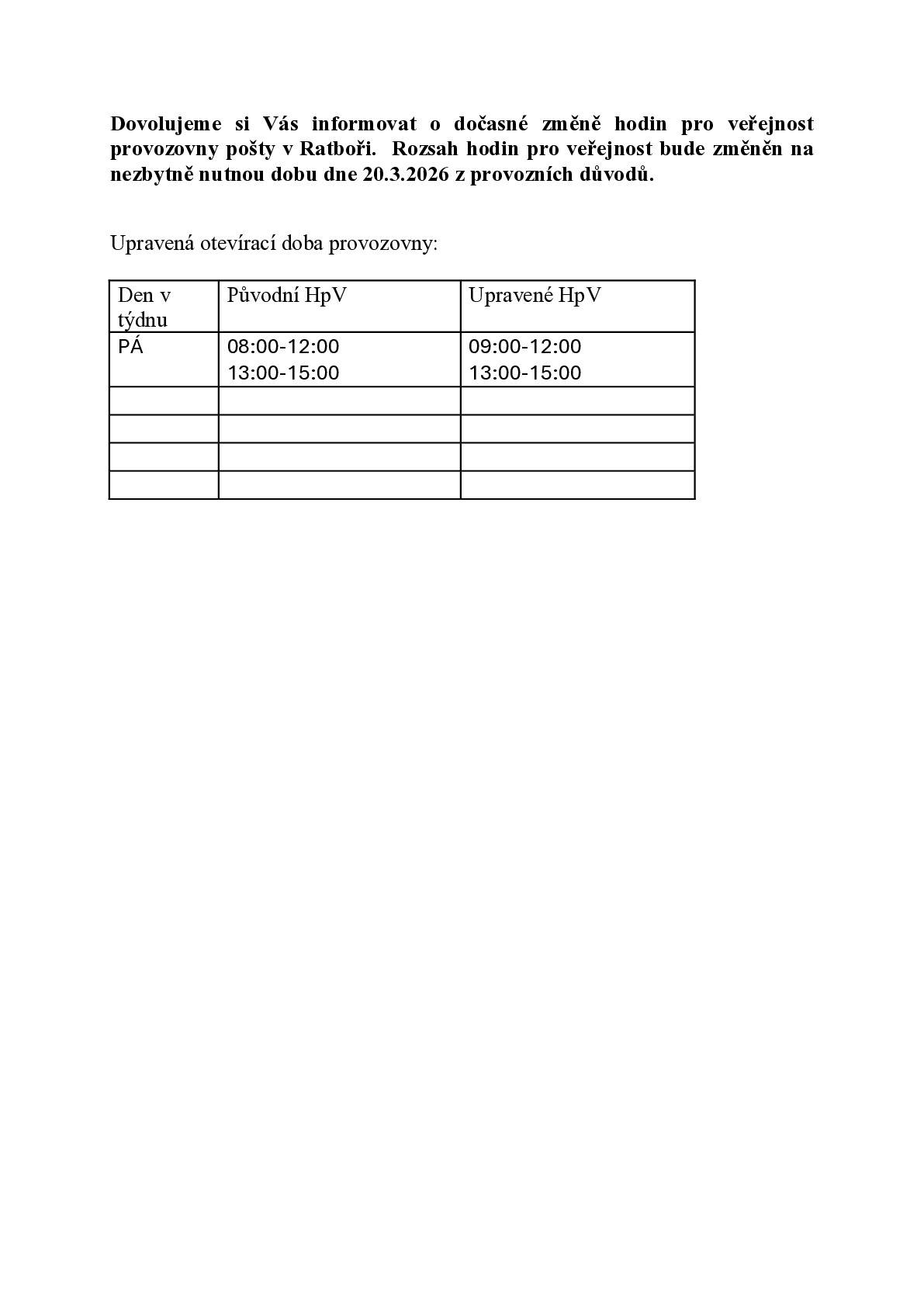 20. 03. 2026 -  změna pracovní doby