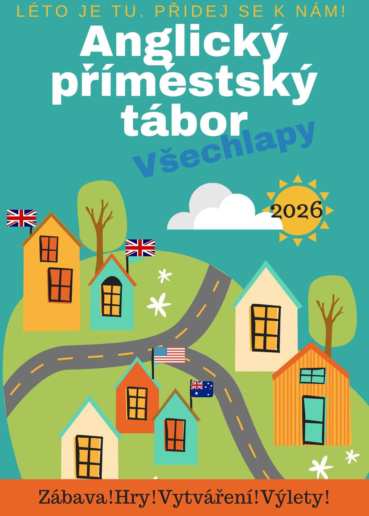 Hledáte pro děti smysluplný program na léto? U nás si užijí spoustu zábavy a ještě si nenásilně zlepší angličtinu 🇬🇧 👧🧒 Pro děti od 5 do 12 let 🎉 Čeká je: • angličtina hravou formou • hry, soutěže a párty • tvoření • výlet • spousta zábavy s kamarády 💰 Cena: 2 600 Kč / týden ✔️ v ceně: svačiny, pití, výlet (vstup + doprava), materiály, lekce s lektorkou ❗ obědy nejsou v ceně (budou zajištěny) 📅 Termín: 13. 7. – 17. 7. 2026 📍 Místo: Obecní úřad Všechlapy ⚠️ Kapacita je omezená – neváhejte s registrací! 👉 Přihláška online: ONLINE PŘIHLÁŠKA 📞 Kontakt: Eva Hubová 📱 +420 733 154 738 📧 evamatyaskova@gmail.com Těšíme se na léto plné zážitků! ☀️