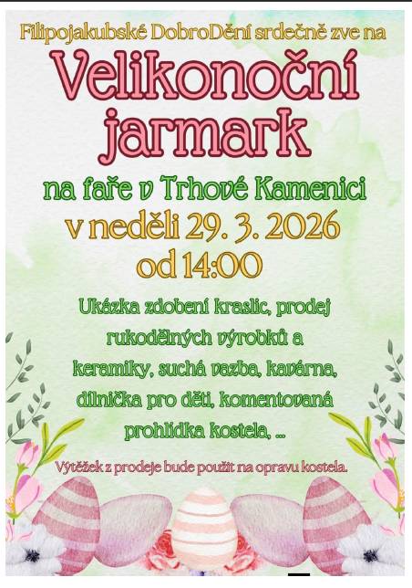 Městys Trhová Kamenice zve na Velikonoční jarmark.