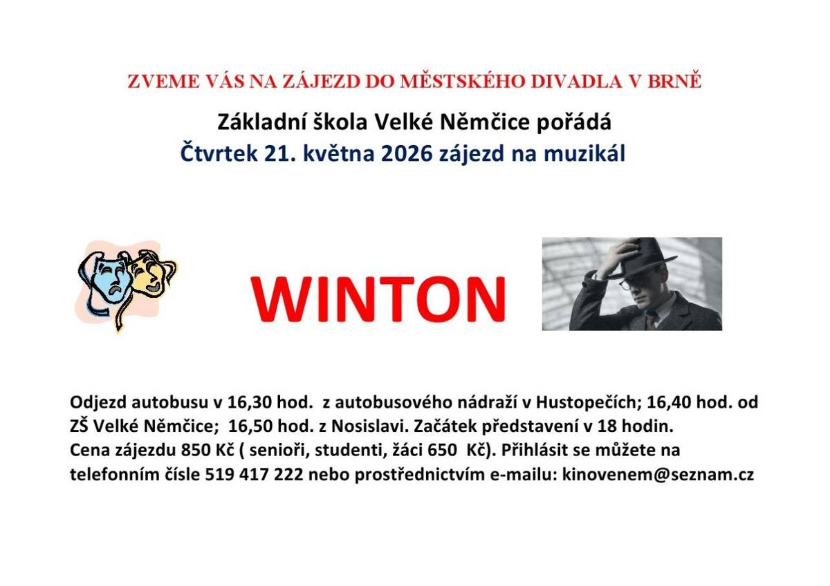 Městské divadlo v Brně - muzikál WINTON - 21.5.2026