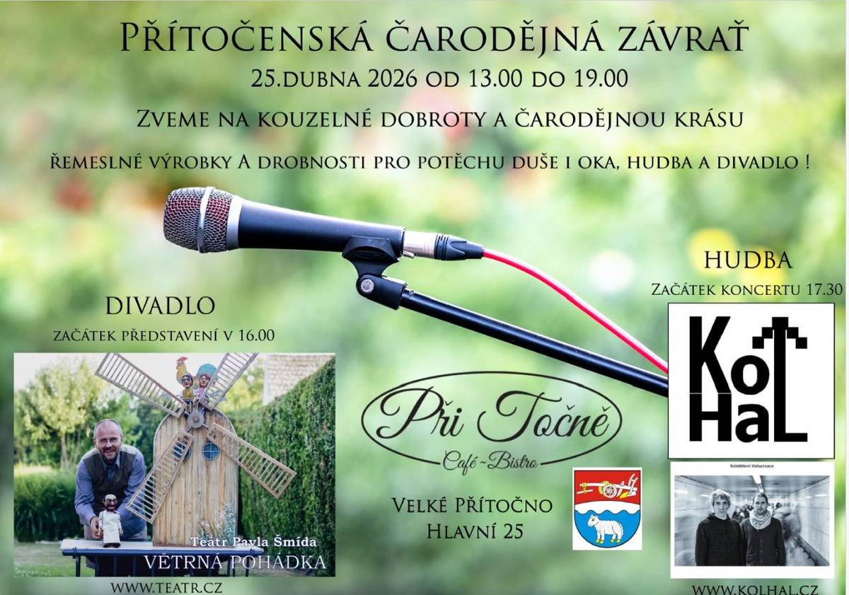 25. dubna od 13 do 19 hodin  od 16 hodin divadlo  od 17.30 hodin koncert