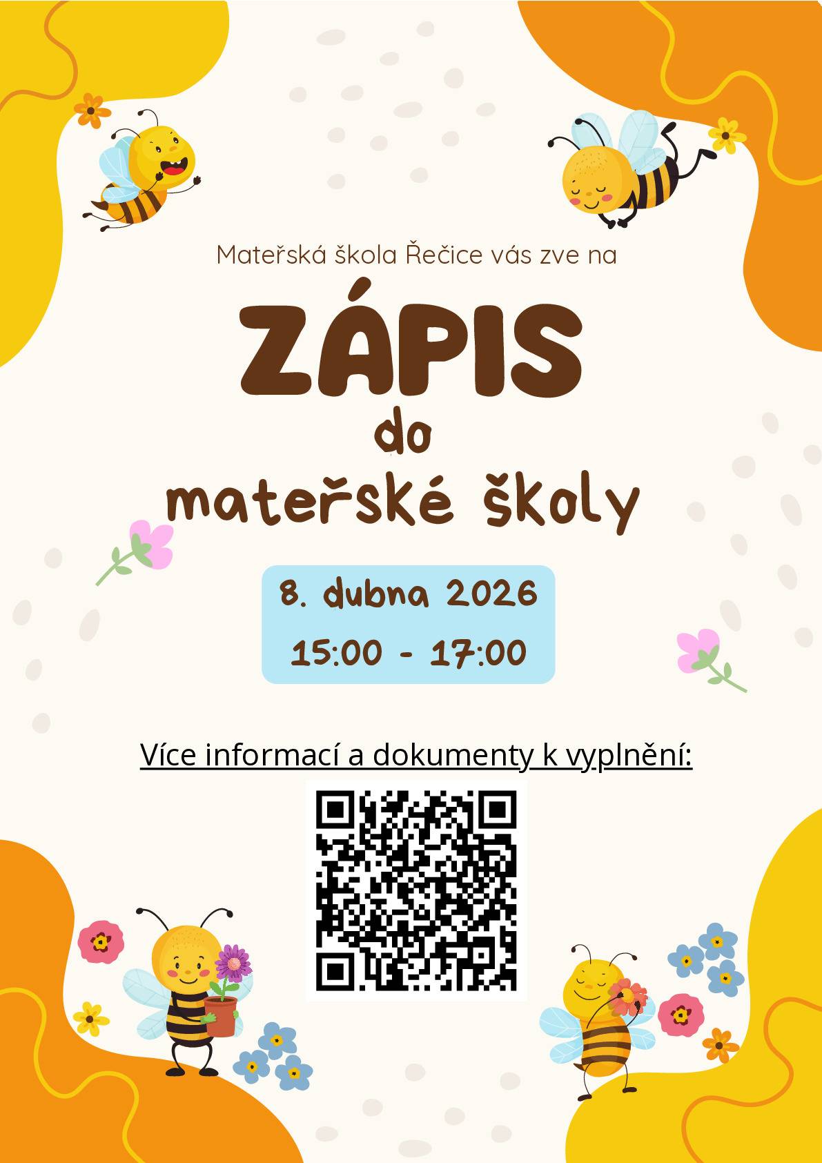 1) Ode dneška se vybírají poplatky za komunální odpad a psy. Cena poplatku je 500 Kč za osobu s trvalým pobytem v obci, 500 Kč za rekreační objekt, 100 Kč za jednoho psa a 200 Kč za každého dalšího psa. Poplatky neplatí děti do 6 let včetně roku dovršení 6 let a senioři od 75 let včetně roku dovršení 75 let. Poplatky lze zaplatit v hotovosti v úřední době na obecním úřadě nebo bezhotovostně na účet číslo 12329751/0100, variabilní symbol číslo popisné. Pokud budete potřebovat znát výši poplatku, můžete volat v úřední hodiny na telefonní číslo 566 673 359. 2) Místní mateřská škola zve k zápisu do školky. Bude se konat ve středu 8. dubna od 15 do 17 hodin. Více informací a dokumenty k vyplnění najdete v příloze níže, na webových stránkách školy a v obecní vývěsce.   3) Pozvánka níže