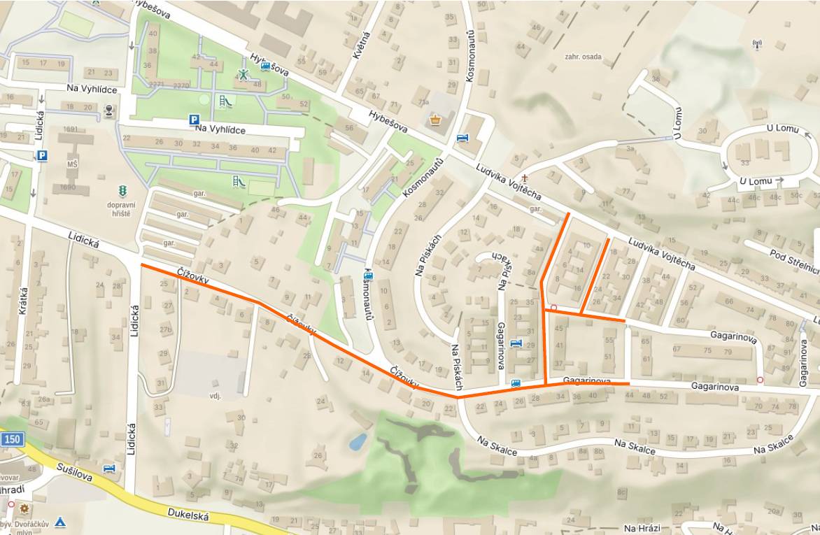 V letošním roce je plánována oprava vodovodu na ulicích Čížovky a Gagarinova, kterou bude realizovat VODÁRENSKÁ AKCIOVÁ SPOLEČNOST a.s. Stavební práce se mají uskutečnit od dubna do září 2026.