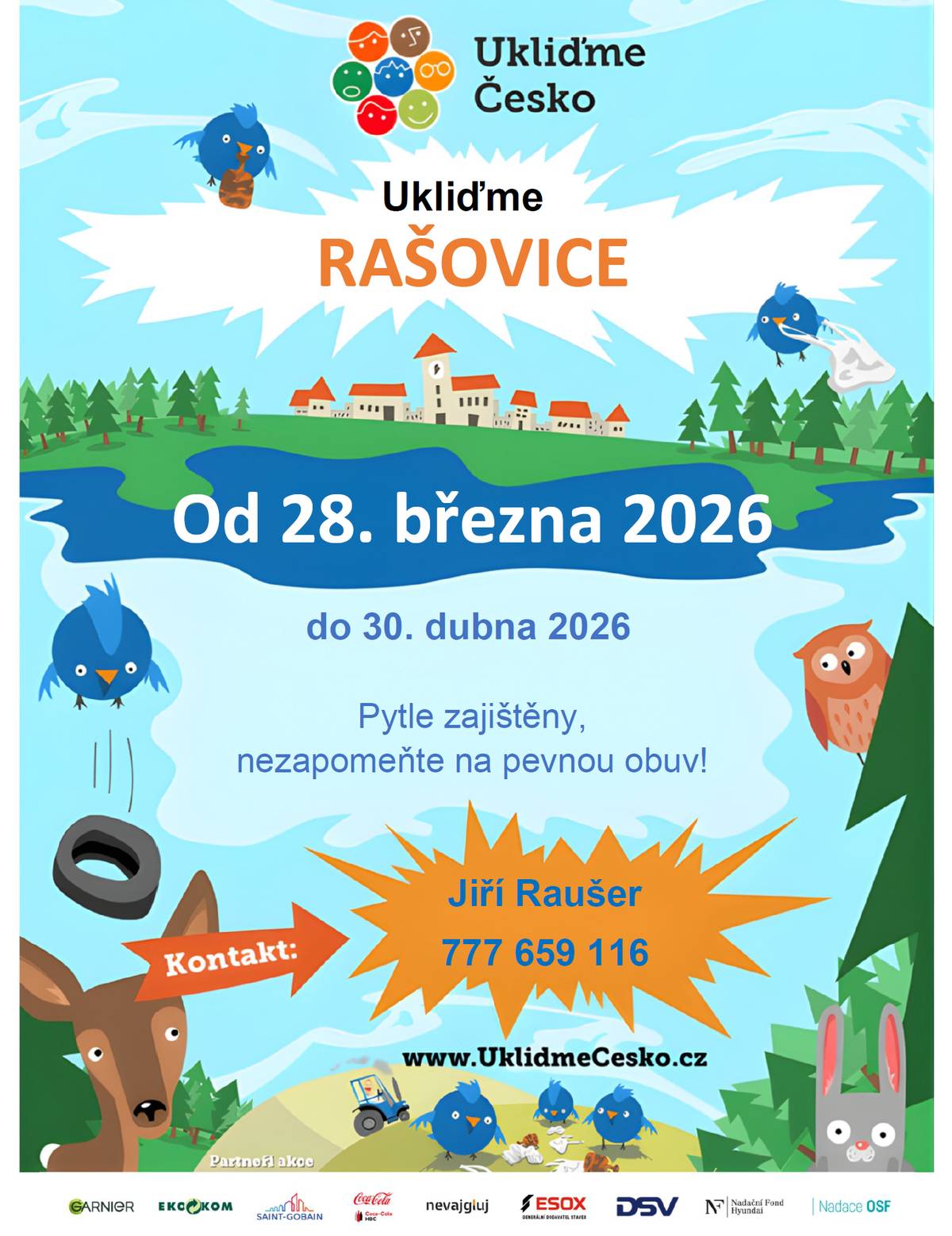 Letošní jarní úklid proběhne opět netradičně, protože se na minulých akcích účastnilo menší množství občanek a občanů z důvodu nevyhovujícího termínu. Bude tedy možnost se domluvit v rámci spolků, jednotlivců, rodin a nahlásit starostovi obce, kdy budete uklízet a kterou lokalitu. Pytle na úklid je možné si vyzvednout na obecním úřadě. Uklízet je možné kdykoliv a jakkoliv dlouho. Po úklidu je nutné dát vědět, co jste zvládli a kde jste například nechali sesbíraný odpad. Případně se můžete přihlásit na úklid dalších lokalit obce, do které se chcete pustit. Úklid začne od soboty 28.3. a bude trvat až do konce dubna 2026. Věříme, že se spolky a další zájemci přihlásí a pomohou nám po zimě uklidit v obci a přilehlém okolí. Jako první se již přihlásila místní škola. Aktuálně se obracíme na vedoucí spolků, na rodiny a jednotlivce, prosím, ozvěte se. Úklid může probíhat podle možností. Každý, kdo má zájem se přidat je vítán. Mnohokrát Vám děkujeme.
