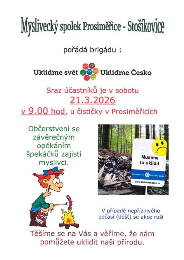 Sobota 21.3.2026  Od 9:00hod. u čističky