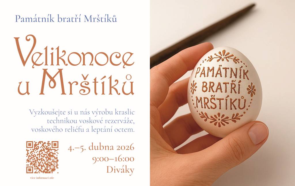 Kdy: sobota 4. a neděle 5. dubna 2026  Kde: Památník bratří Mrštíků, Diváky 57