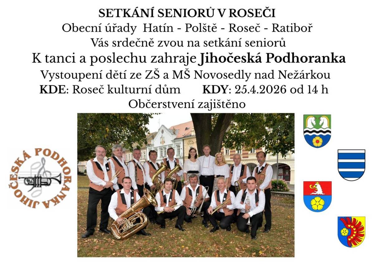 Roseč kulturní dům 25.4.2026 od 14 hod.