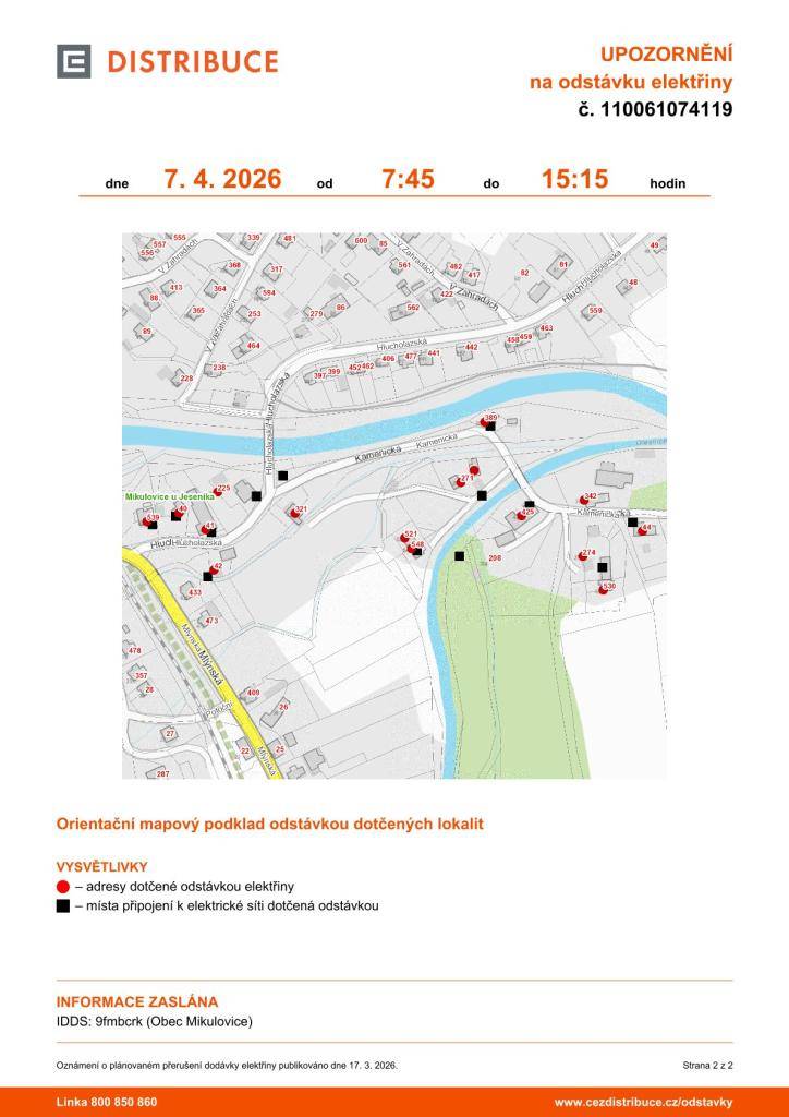 dne 7. 4. 2026 od 7:45 do 15:15 hodi